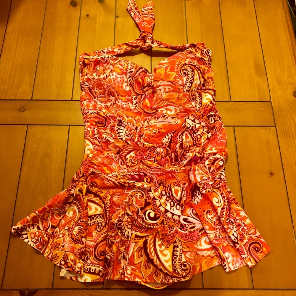 Like New, Ruffled, Halter Swimsuit